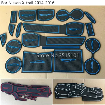 Auto Groove Vārtiem Spēļu Elkoņbalsti Uzglabāšanas Gumijas anti slip mat paklāji durvju pad kauss Nissan X-trail xtrail T32/Negodīgi 2016