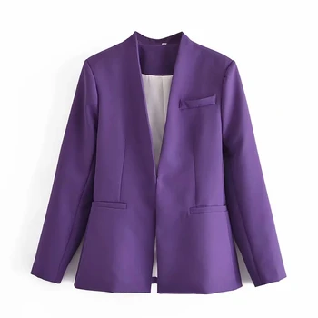 Za 2021. gada Pavasara rudens sievietes augstas kvalitātes OLA Biroja ikdienas mētelis Candy krāsas Uzvalku jaka ar garām Piedurknēm Virsdrēbju kabatā Žakete