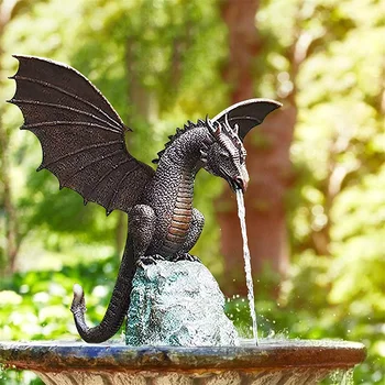 Dārza Pūķa Statuja Strūklaka Pūķis Ūdens Strūklu Dinozauru Rotājumu Sveķu Ūdens Skulptūru Dārza Mājas Dekorēšanas Radošā
