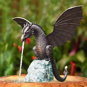 Dārza Pūķa Statuja Strūklaka Pūķis Ūdens Strūklu Dinozauru Rotājumu Sveķu Ūdens Skulptūru Dārza Mājas Dekorēšanas Radošā
