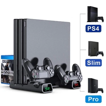 Piliens Kuģniecības PS4/ PS4 Pro/ PS4 Slim Konsole Vertikālā Dzesēšanas Stends Kontrolieris Uzlādes Bāzes Vēsāks 10 Spēles Uzglabāšanas Sony