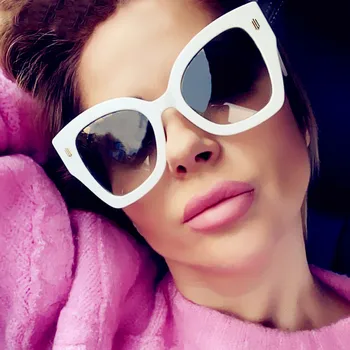 DYTYMJ ir 2021. Lielgabarīta Saulesbrilles Sieviešu Cateye Luksusa Zīmolu Briļļu Graident Elegants, Saules Brilles Sieviešu Square Black Toņos UV400