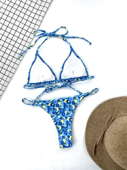 2 Gabals, Kas Ir 2021. Sexy Push Up Mini Bikini Sievietēm Iespiesti Brazīlijas Biquini Peldkostīmi Vasaras Pludmali, Valkāt Bathign Tērps, Peldkostīms