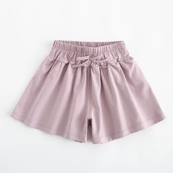Bērnu Kokvilnas Meiteņu īsās bikses-Šorti Vasaras Apģērbu vienkrāsainu Meitenes Pludmales Šorti Loki Bērnu Bikses, Modes Meiteņu Wear1-8year