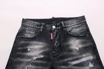 Ir 2021. JAUNAS Sievietes/Vīrieša Ripped Džinsi D2 Džinsa bikses slim Jeans Vīriešu Ikdienas īsās bikses-šorti DSQ2 D271