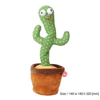 Kaktuss Plīša Rotaļlieta Vīšanas Kaktuss, Gaismas Elektriskās Dziedāšanas 120 Dziesmas, Dejas Vīšanas Cactu Gaismas Ierakstīšanas Mācīšanās Runāt