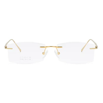 ZIROSAT 9183 Tīra Titāna bez apmales Vīriešu Brilles Rāmis Modes Zīmola Dizainere Tuvredzība, Skaidrs, Optisko Recepte Briļļu Rāmis