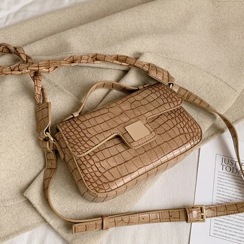 Mazs Krokodils modelis Tote soma ir 2021. Modes Jaunas Kvalitātes PU Ādas Sieviešu Dizainers Rokassomu Vintage Plecu Messenger Bag
