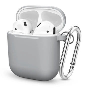 Mīksts Silikona Case For Apple Airpods 1 2 Protector Triecienizturīgs Gadījumā Vāks AirPods 2 1 Austiņu Gadījumos Ar anti-zaudēja keychain