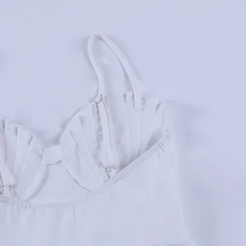 Sexy Ruched Balts Korsešu Topi Mini Kleita Sievietēm Vasarā Ir 2021. Y2k Vintage Kleitas Cottagecore Estētisko Drēbes Puse Clubwear