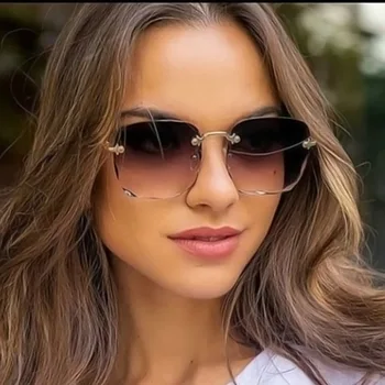 Ir 2021. Modes bez apmales Saulesbrilles Sieviešu Luksusa Zīmolu Dizainera Vasaras Sarkanajā Laukumā, Saules brilles Vīriešiem UV400 Toņos Oculos