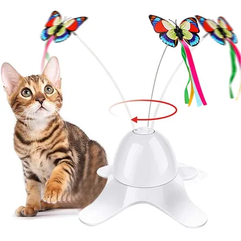 Smart Kaķis Rotaļlietas Interaktīvas Elektriskā Rotējošu 360 Tauriņš Spēli Rotaļlieta Kaķis kaķēns Spēlēt Teaser Automātiskā Rotaļlietas Acessory